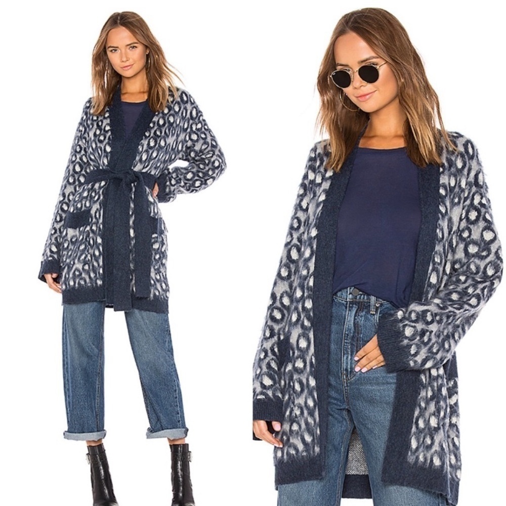 Current / Elliott The Rick Cardigan in Brushed Leopard 1 or Small